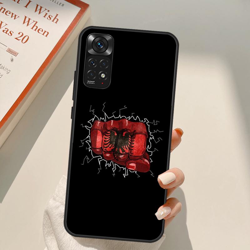 Etui z orłem na flagę Albanii dla Xiaomi Redmi Note 11 Pro 8 9 11S 10S 9S Note 10 Pro Pokrowiec dla Redmi 10 10C 9A 9C