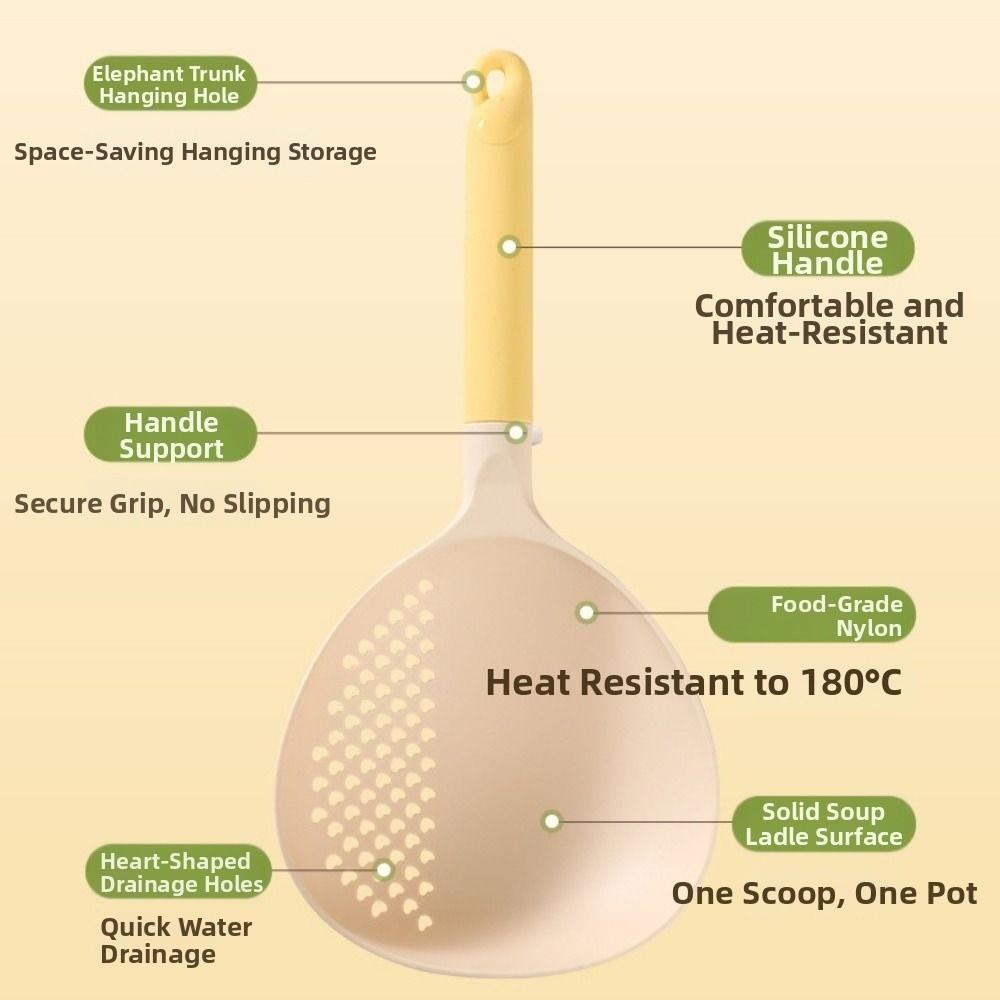 Big Size Soup Ladle & Colander High Heat Resistant Noodle Pasta Colander  Restaurant