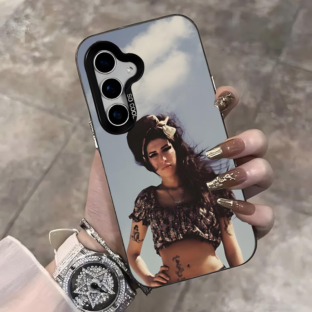 Amy Winehouse Phone Case For Samsung S25 Ultra S23 S22 S21 S20 Ultra Plus S24 Fe A54 A55 Color Silver Cover