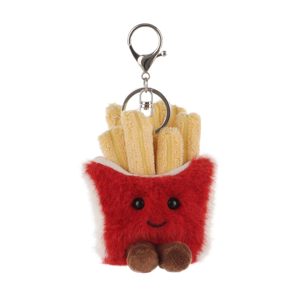 Apricot Lamb French Fries Cute Soft Keychain Plush Toy, Perfect for Boys and Girls, Fits Kids Backpacks and Purses, 9cm