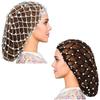 Pearls Beads Mesh Snood Hair Net Solid Color Women Headbands  Hair Accessories