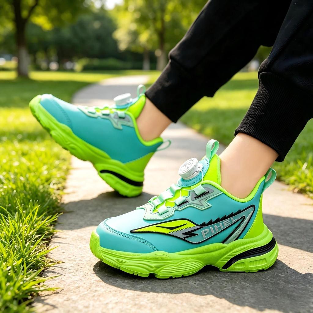 2026 Fall Boys' Waterproof Leather Running Shoes - Non-slip, Wear-resistant Sports Sneakers for Students