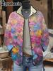Women's Padded Cotton Jacket Floral Digital Print Women's Cotton Jacket