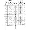 Metal Trellis 2-Piece Set for Ground Insertion, Rust-Free Climbing Aid with Bird Design for Climbing Plants, 50x120 Cm, Black