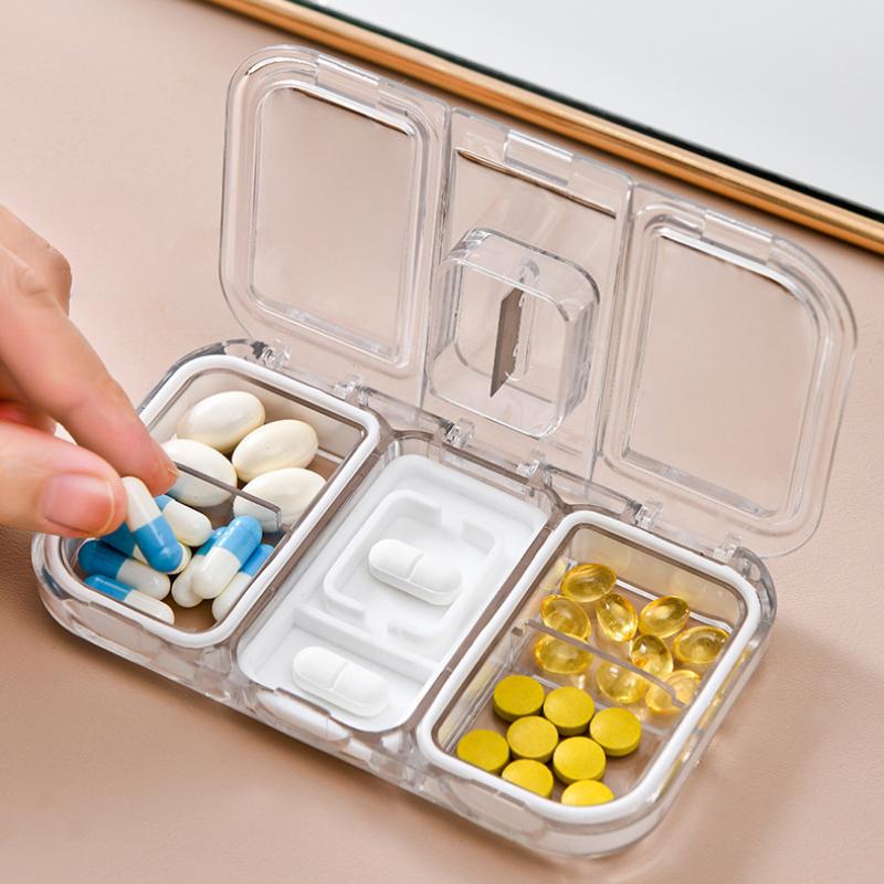 1PC Pill Cutter Box Portable Drug Box Tablet Cutter Splitter Medicine Pill Holders for Outdoor Travel Organizer Sealed Box