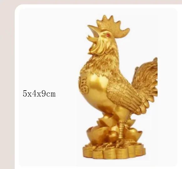 

WSHYUFEI Золотое украшение для цыпленка, позолоченная статуя счастливого петуха из смолы, гостиная, тумба под телевизор, статуэтки, китайские украшения