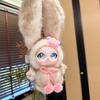 Fashionable Bunny Keychain Adorable Plush Vinyl Doll for Backpack Cute Fluffy Pendant Charm