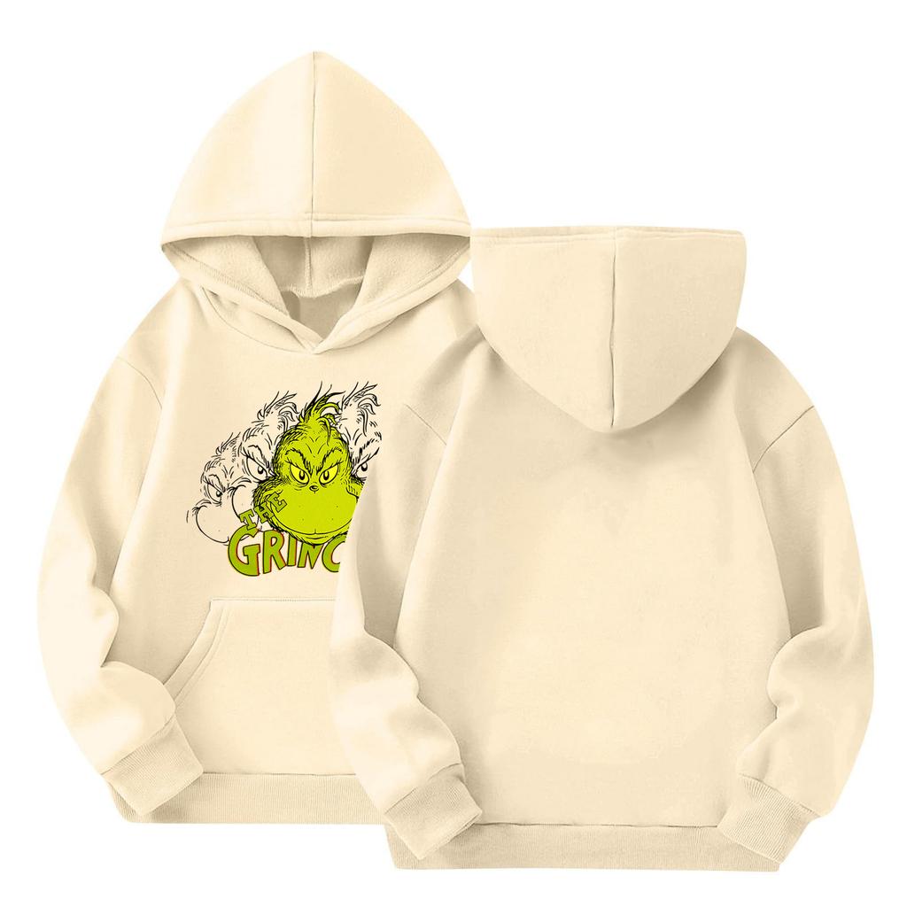Kids' Long Sleeve Loose Pullover Letter Print Drawstring Hooded Sweatshirt