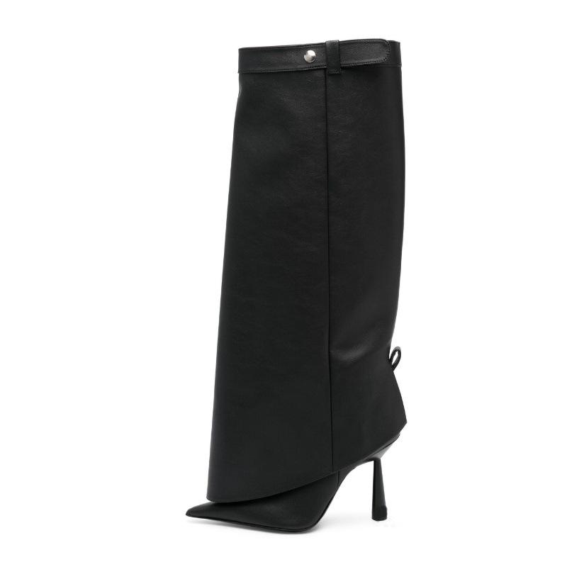 Europe, America, Autumn And Winter New Pointed High-Heeled But Knee Trouser Boots Fashion Long High-Heeled Boots Women