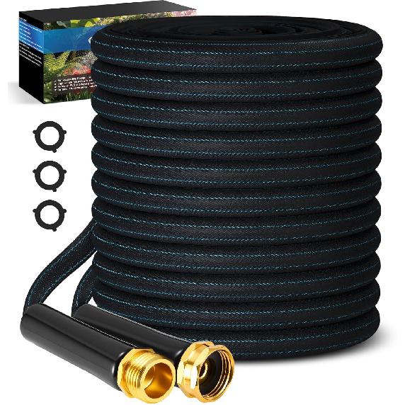 

Garden Hose 50ft Lightweight, Non-Expanding, Leak-Proof Metal Connector, No-Knot No-Tangle, Easy To Store And Carry, Wear-Resistant, 3/4GHT