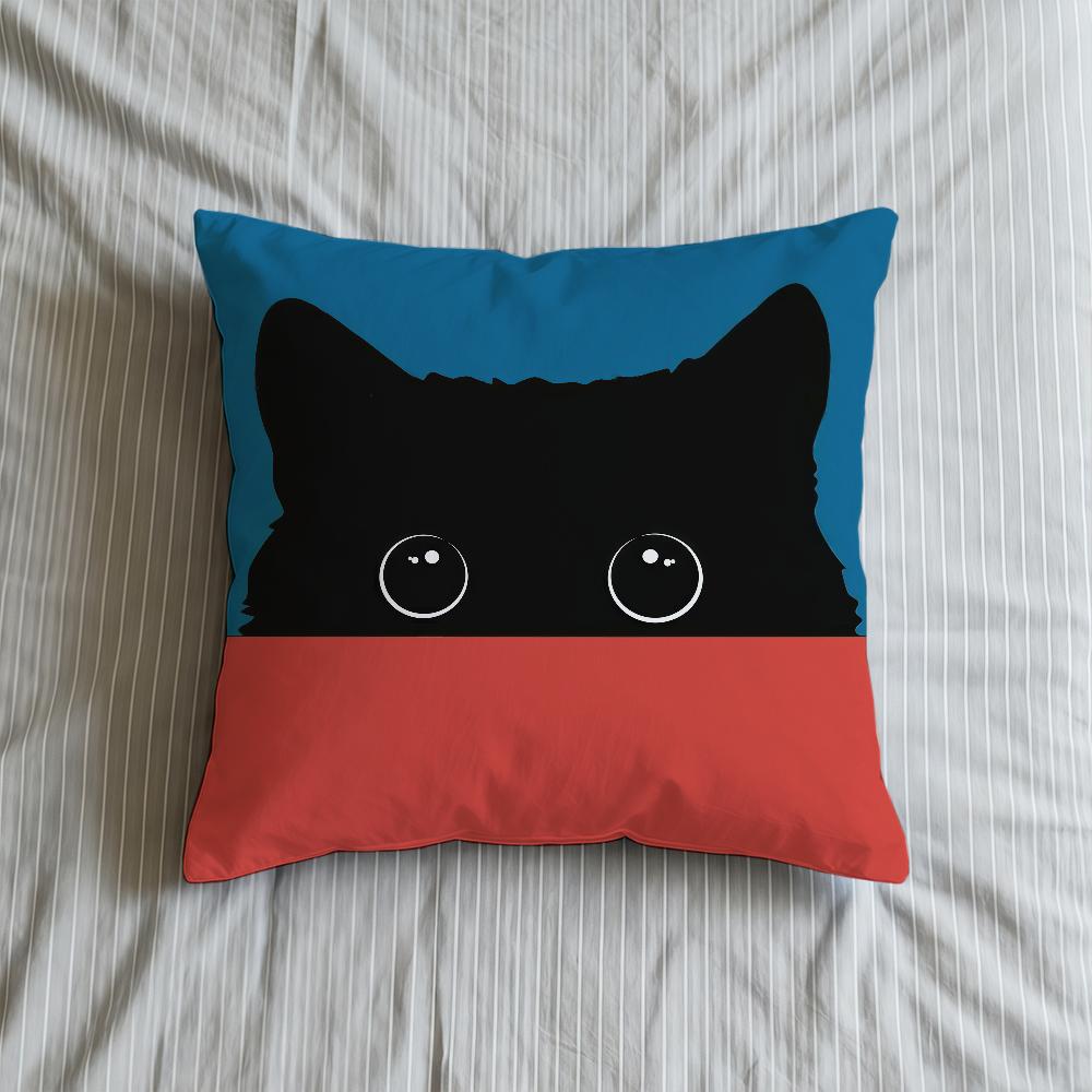 Cushion Cute Cover Soft Case Sofa Living Room Black Cat Home Fashion Comfortable Office Decor Cartoon Protective Pillow Covers