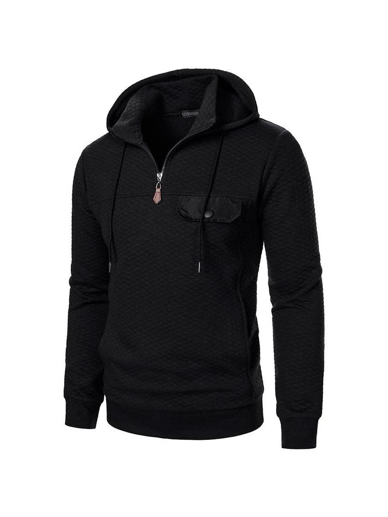 Men's Trendy Loose Stand Collar Hoodie Sports Top