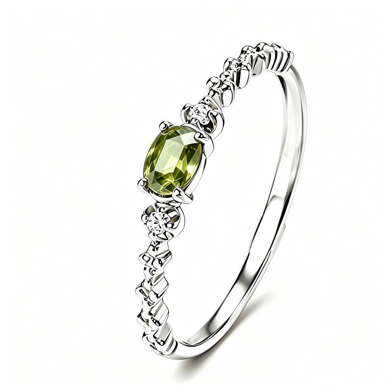 Twelve Zodiac S925 Sterling Silver Adjustable Ring with Colorful Gemstones for Women