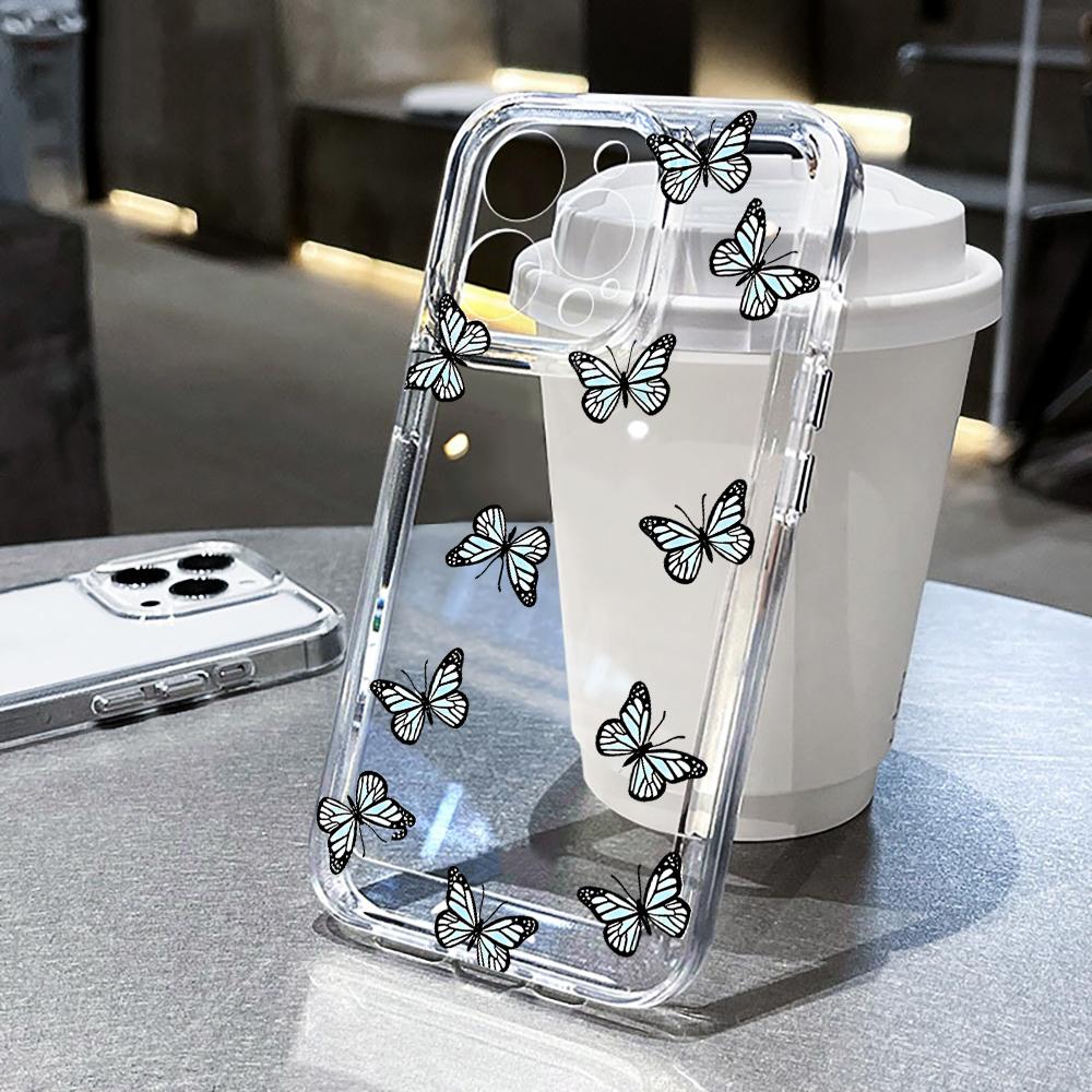 Trendy Butterfly Phone Case For Xiaomi 17 Pro Max 15T 14T 13T 12T Pro For Xiaomi 15 14 13 12 Mi 11 Lite 5G Transparent TPU Cover