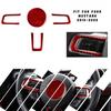 Best Red Real Carbon Fiber Car Steering Wheel Trim Cover For Ford Mustang 15-20