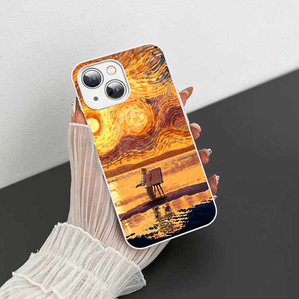 Van Gogh Art Painting For IPhone 14 13 12 Mini 11 Pro XS Max X XR 14 Plus Tempered Glass Cover