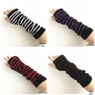 Unisex Koreanische Ninja-Stil Gestrickte Armstulpen: Dunkler Sommersonnenschutz, Harajuku Gestreifte Winterwärme.