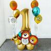 18 Pcs/set Jungle Animal Balloons Set Latex Balloon 32 Inch Gold Number Balloons Kids Birthday Party Decor