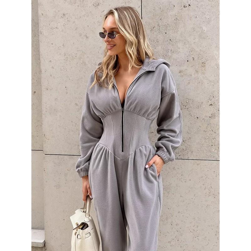 Womens 2026 Fall Winter Hooded Jumpsuit
