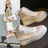 Inner heightening little white shoes women's spring women's shoes new mesh breathable thick-soled high-top shoes versatile casual shoes