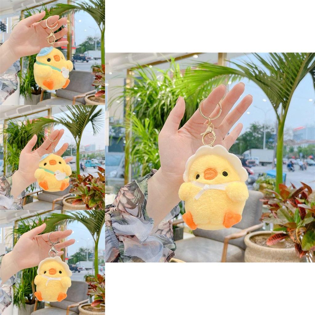 Cute Little Yellow Chicken Plush Toy Doll Pendant Keychain Netred Gift For Kids