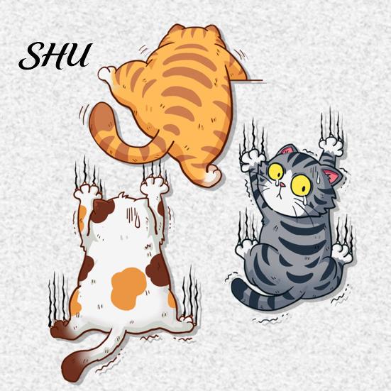 Auto Window Sticker 3Pcs/Set Cat Scratch Car Funny Weather-resistant Self-adhesive SUV Vehicle Cartoon Body Decoration Kitten Animal Trim Decal