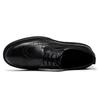 Round Head Block Men'S Leather Big Head Business Casual Shoes First Layer Cowhide Leather Shoes Thick Sole Increase