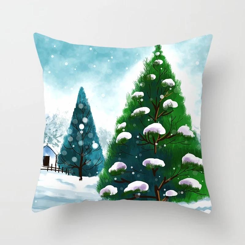 Winter Christmas Pillowcases Christmas Tree Pillowcases Sofa Home Decoration