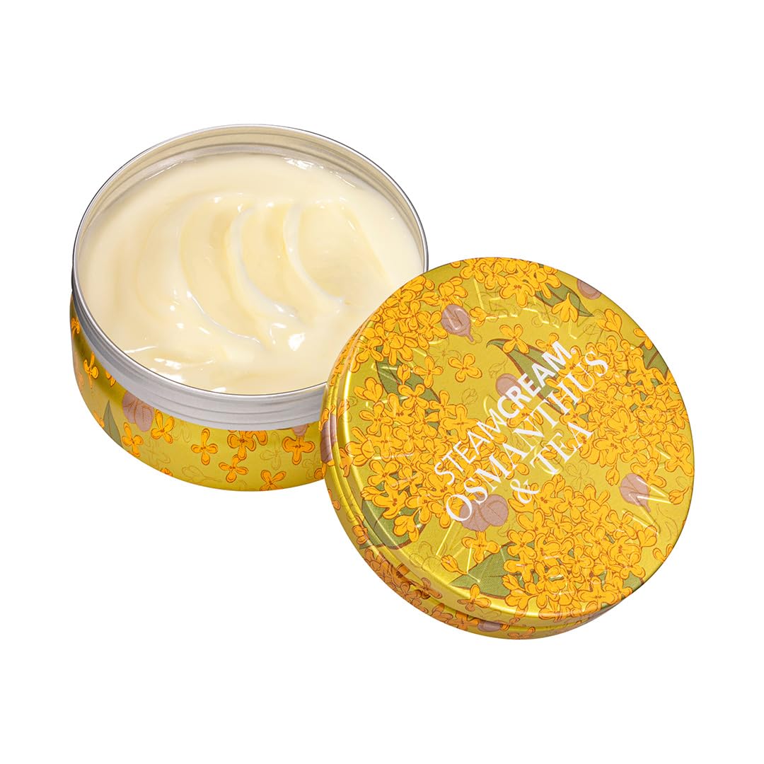 

Steamcream Official - Osmanthus & Tea Scent - 75g - Made in Japan - Moisturizing Cream for the Whole Body, Face, Hands, and Massage - Oatmeal,