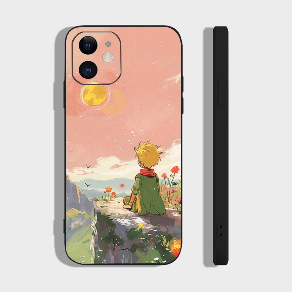 

The Little Princess Rose Animation Phone Case For IPhone 17 Air 16 15 14 13 Pro Max 11 12 Black Silicone Cover IPHONE 16