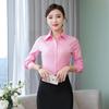 Korean Style Women's White Shirt: Spring/Autumn, Slim Fit, Long/Short Sleeve, Professional Workwear, Plus Size Options