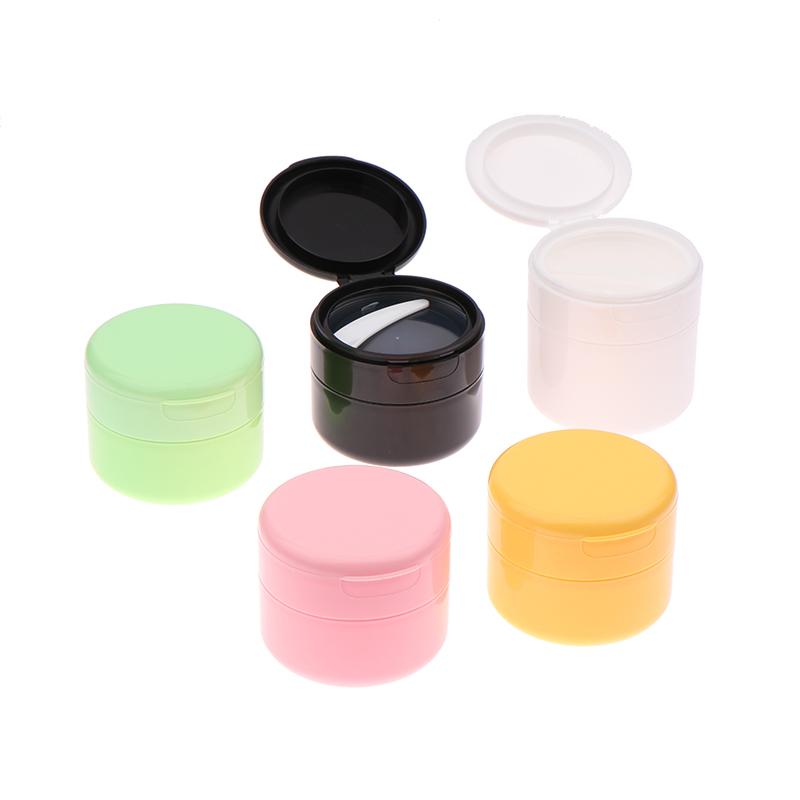 100/150G Flip Cover With Spoon Refillable Bottles Empty Makeup Jar Pot Travel Face Cream Lotion Cosmetic Cotton Pad Container