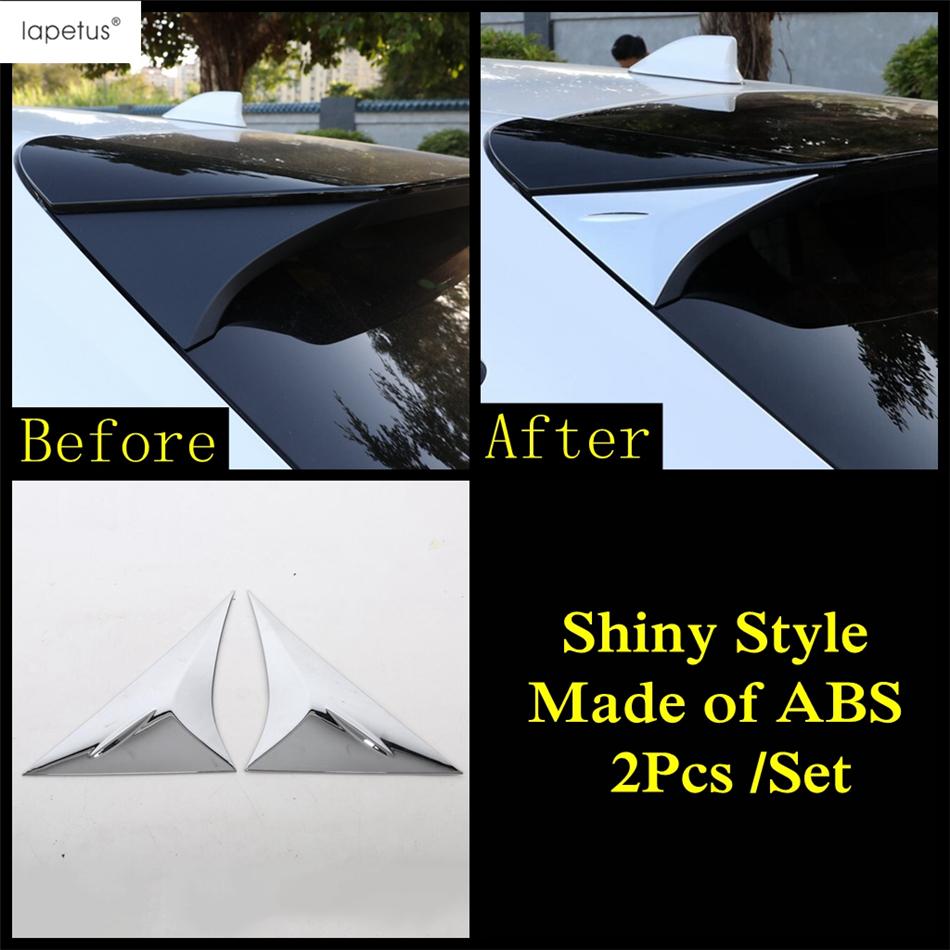 For Toyota Venza / Harrier - 2024 ABS Chrome Carbon Fiber Black Car Rear Tail Window Sequ Panel Spoiler Decor Cover Trim