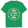 Women's Fashion T-shirt Autism Mama Printed Tshirts Fashion Casual Short-sleeved Tee Shirt Autism Awareness T Shirts for Women