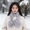 Japanese-Style Autumn/Winter Pearl Plush Neck Warmer: Imitation Mink Fur Scarf for Girls, Thickened Cross Design, Fresh & Sweet