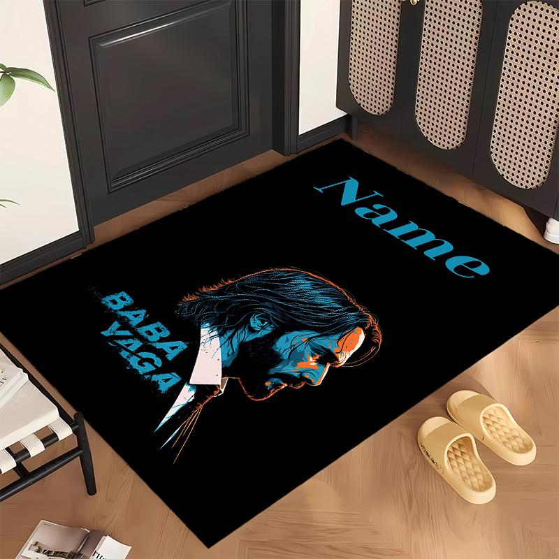 Baba Yaga John Wick (1) Personalized Name Office Carpet Stylish Decor for Living Room Bedroom Kitchen