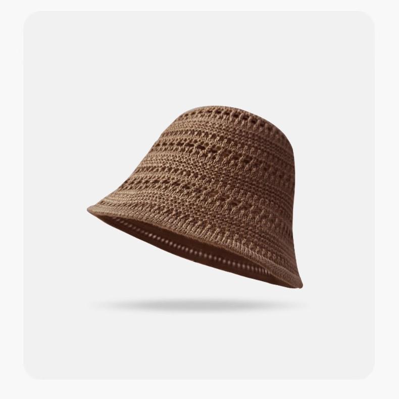 

Knitted hat female summer crocheted hollow hat elegant lady showing face small bucket hat bucket hat Adult average size (56-58cm)