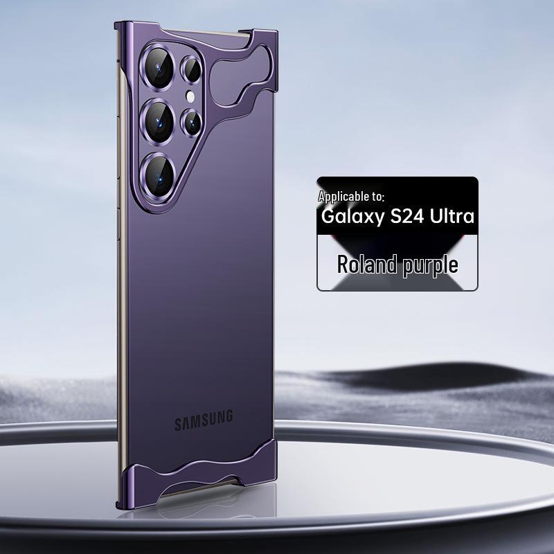 

Samsung S25 Ultra Frameless Metal Anti-Fall Case with Corner Pads for S24+ S23 Ultra фиолетовый
