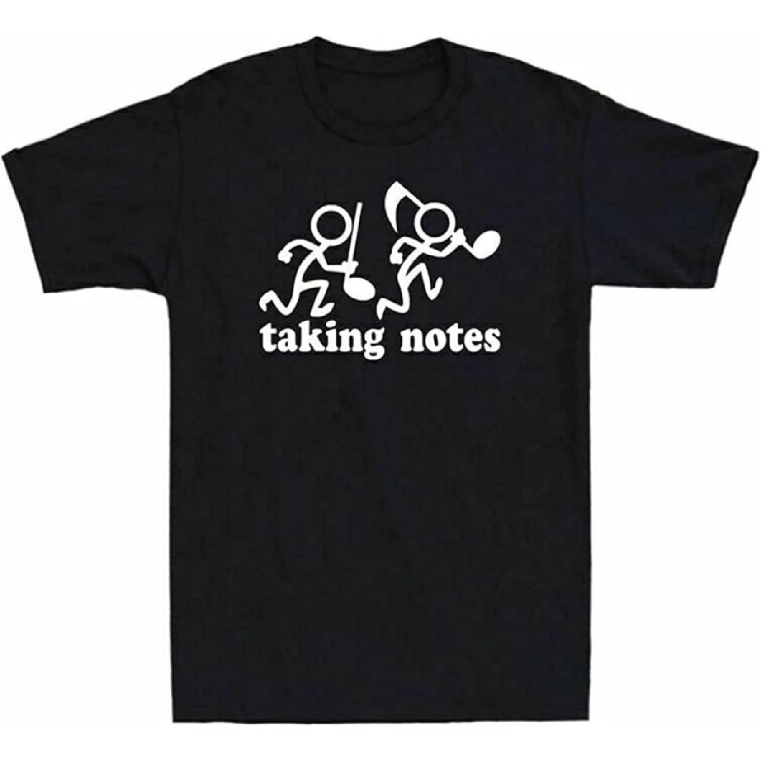

Мужская футболка с забавным музыкальным принтом Men s Notes Funny Musician T-Shirt for Music Cotton Design The Taking t-Shirt S чёрный