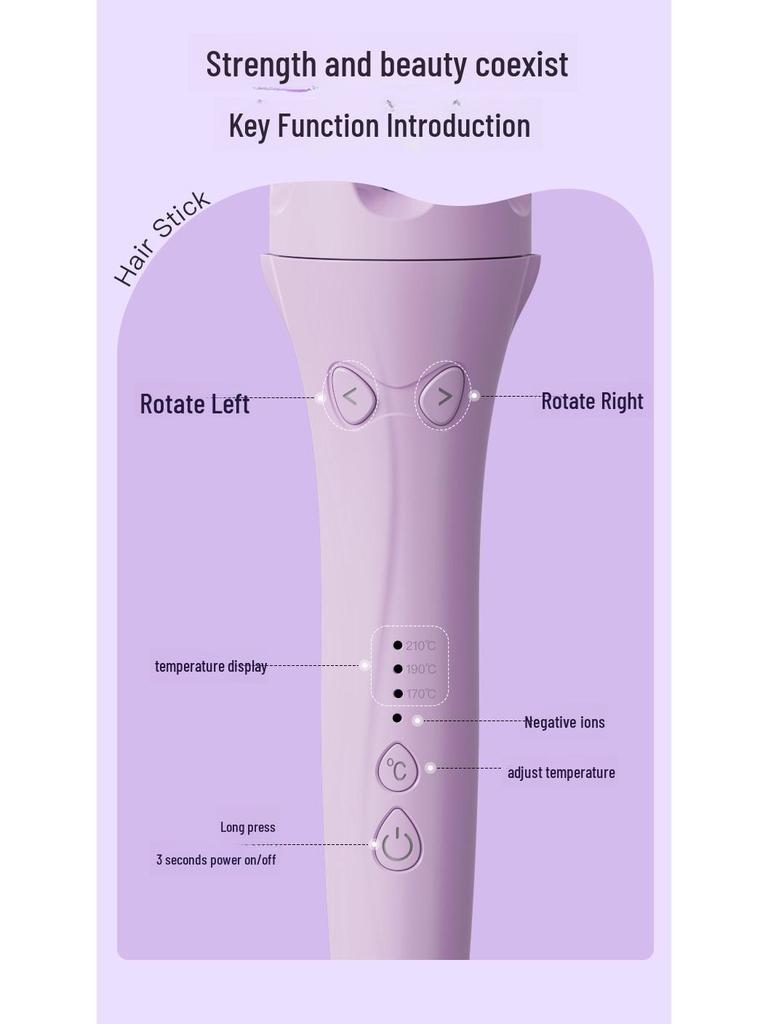 32mm Automatic Negative Ion Curling Iron - Damage-Free, Water Ripple & Big Wave Styling Tool for Women