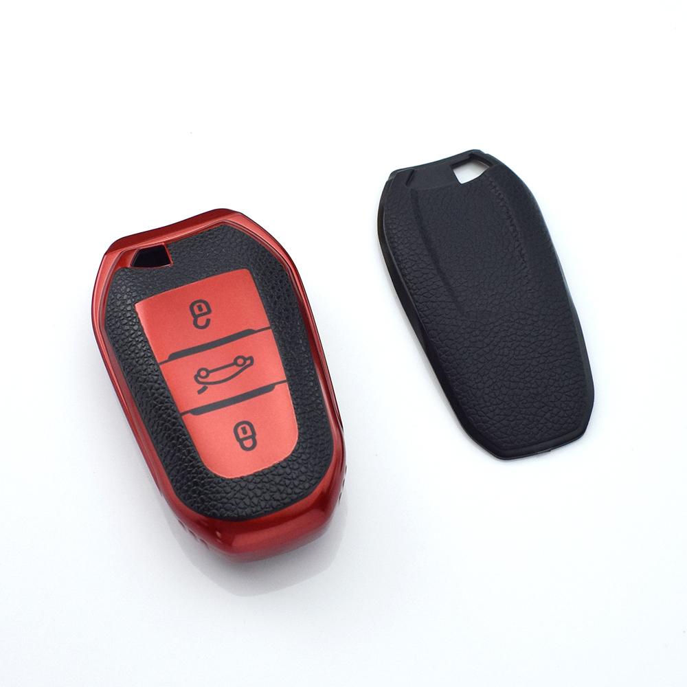 TPU Leder Schale Schlüsselanhänger Auto Schlüsselhülle Abdeckung für Peugeot 308 408 508 2008 3008 4008 5008 Citroen C4 C4L C6 C3-XR Picasso DS3 DS4 DS5