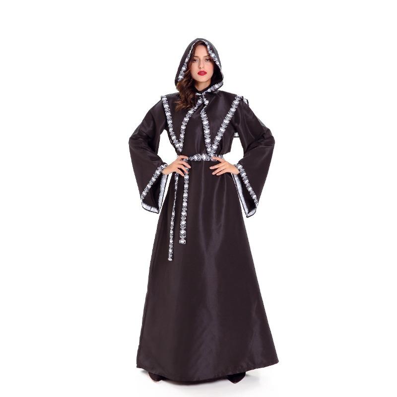 Real Shot Halloween Masquerade Reaper Cape Witch Cape Male Wizard Vampire Costume Adult Witch