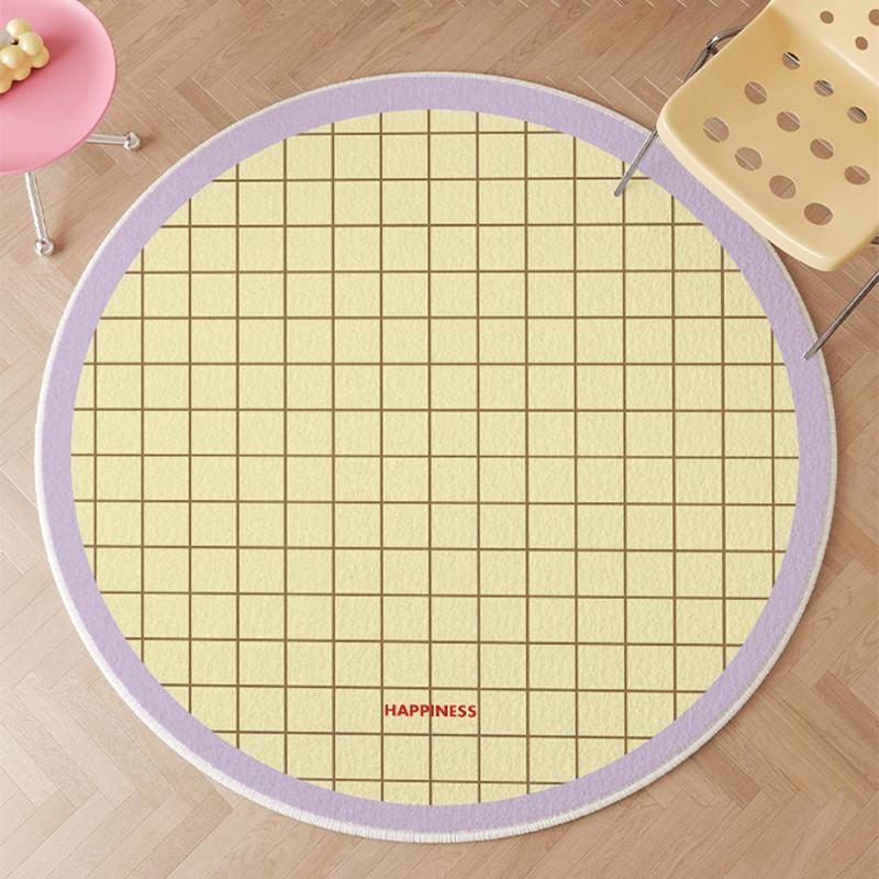 

Round Living Room Carpet Blue Carpets Bow Rug Candy Color Cute Sweet Girl Home Decoration Rugs for Bedroom Bedside Floor Mat Diameter 80cm