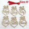 6pcs/Set Hollow Letters Natural Wood Christmas Ornaments Hanging Christmas Tree Decorations