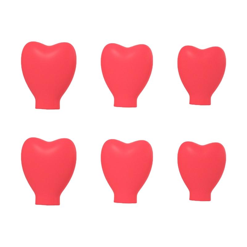 Makeup Brush Covers 6Pcs Eyeshadow Brushes Organizer Protector Cap for Women Outdoor Traveling Portable Heart Shape Supplies