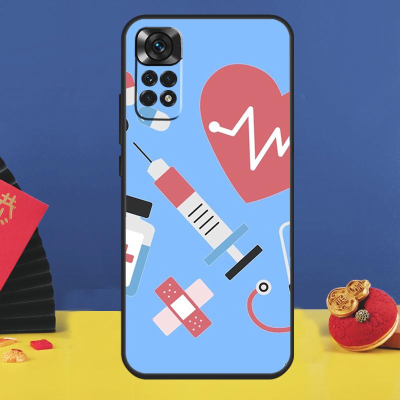 Medical Medicine Nurse Pattern Phone Case For Xiaomi Redmi Note 14 Pro 12 11 9 10 13 15 Pro Plus 10C 12C 13C 14C 15C Cover