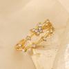 High-quality Retro Double-layer Ring for Women, Niche Ins Copper Micro-inlaid Zircon Butterfly Live Adjustable Simple Ring
