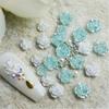 50Pcs Rose Flower Nail Art Decorations with Mini Pearls Resin Flower Nail Art Charms for DIY Acrylic Nails Bride Nail