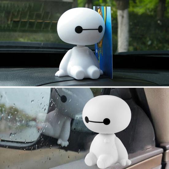 Car Auto Shaking Baymax Doll Head Action Figures Toy Collectible Ornament Decor