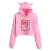 Attack on Titan Women's Cropped Hoodie with Cat Ears - Mikasa & Eren Wings of Freedom Anime Merchandise